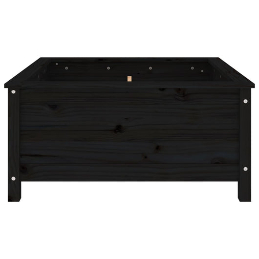 Vassoio per fioriera aiuola rialzata piante fiori terrazza giardino 82,5 x 82,5 x 39 cm legno massiccio di pino nero 02_0037946