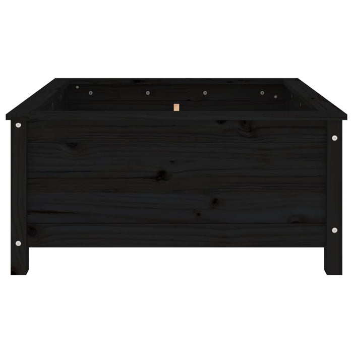Vassoio per fioriera aiuola rialzata piante fiori terrazza giardino 82,5 x 82,5 x 39 cm legno massiccio di pino nero 02_0037946
