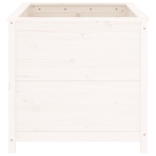 Vassoio per fioriera aiuola rialzata piante fiori terrazza giardino 82,5 x 82,5 x 78 cm legno massiccio di pino bianco 02_0037949