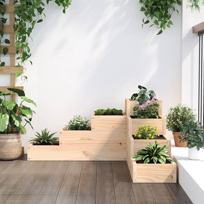 Fioriera da Giardino 4 Ripiani 80,5x79x36cm Legno Massello Pino 825317