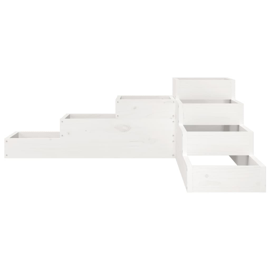 Fioriera Giardino 4 Ripiani Bianca 106x104,5x36cm Massello Pino 825325