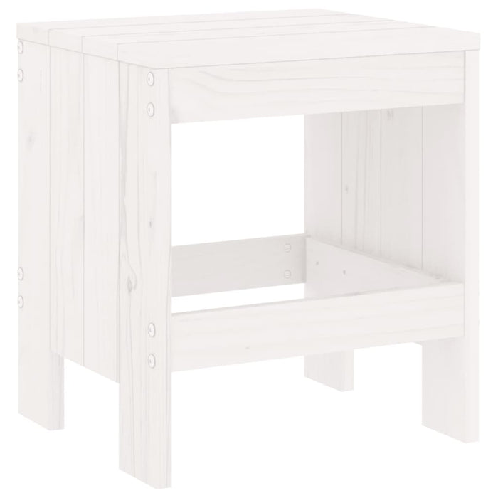 Sgabelli da Giardino 2pz Bianchi 40x36x45cm Legno Massello Pino