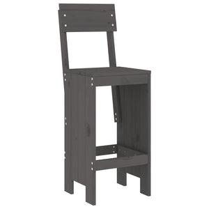 Sgabelli da Bar 2pz Grigi 40x48,5x115,5 cm Legno Massello Pino 825361