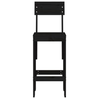 Sgabelli da Bar 2pz Neri 40x48,5x115,5 cm Legno Massello Pino 825363