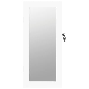 Armadio Portagioie con Specchio a Muro Bianco 30x8,5x67 cm 353208
