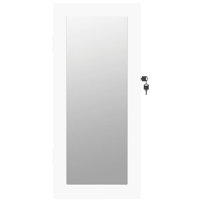 Armadio Portagioie con Specchio a Muro Bianco 30x8,5x67 cm 353208