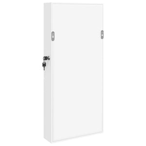 Armadio Portagioie con Specchio a Muro Bianco 30x8,5x67 cm 353208