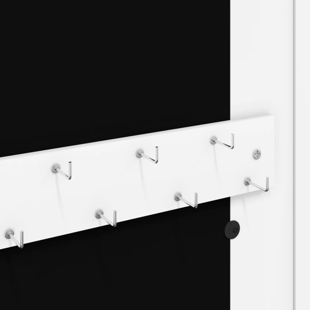 Armadio Portagioie con Specchio a Muro-Specchiera Portagioie Bianco 30x8,5x67 cm