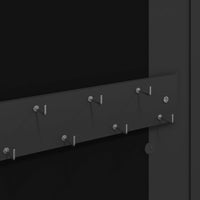 Armadio Portagioie con Specchio a Muro-Specchiera Portagioie Nero 30x8,5x67 cm