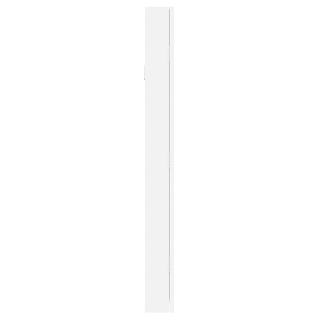 Armadio Portagioie con Specchio a Muro Bianco 30x8,5x90 cm 353211