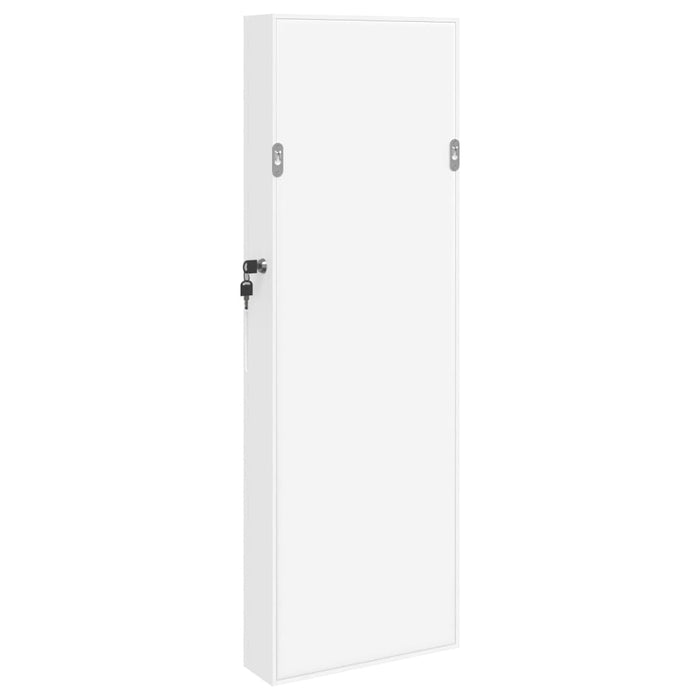 Armadio Portagioie con Specchio a Muro Bianco 30x8,5x90 cm