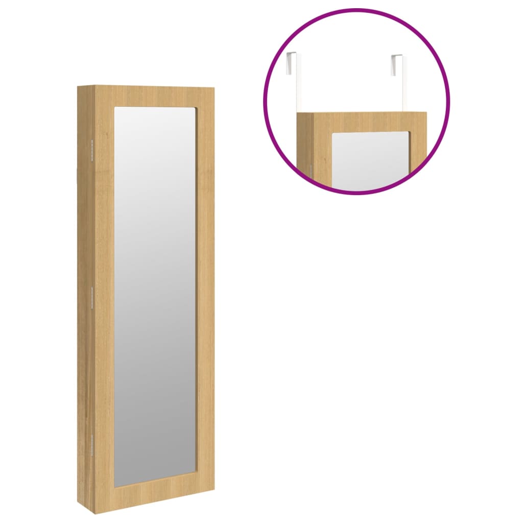 Armadietto per gioielli, organizer per mobili, camera da letto, guardaroba, bagno con specchio a parete 30 x 8,5 x 90 cm marrone 02_0022827