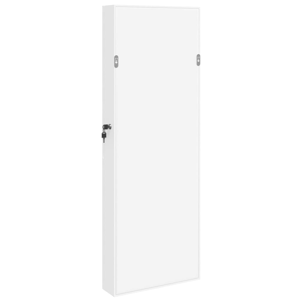 Armadio Portagioie con Specchio a Muro Bianco 37,5x10x106 cm 353217