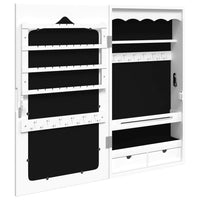 Armadietto per gioielli, organizer per mobili, camera da letto, guardaroba, bagno con specchio a parete 37,5 x 10 x 67 cm bianco 02_0022837