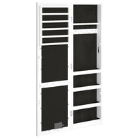 Armadio Portagioie a Specchio con Luci LED-Specchio con portagioie a Parete Bianco 992396