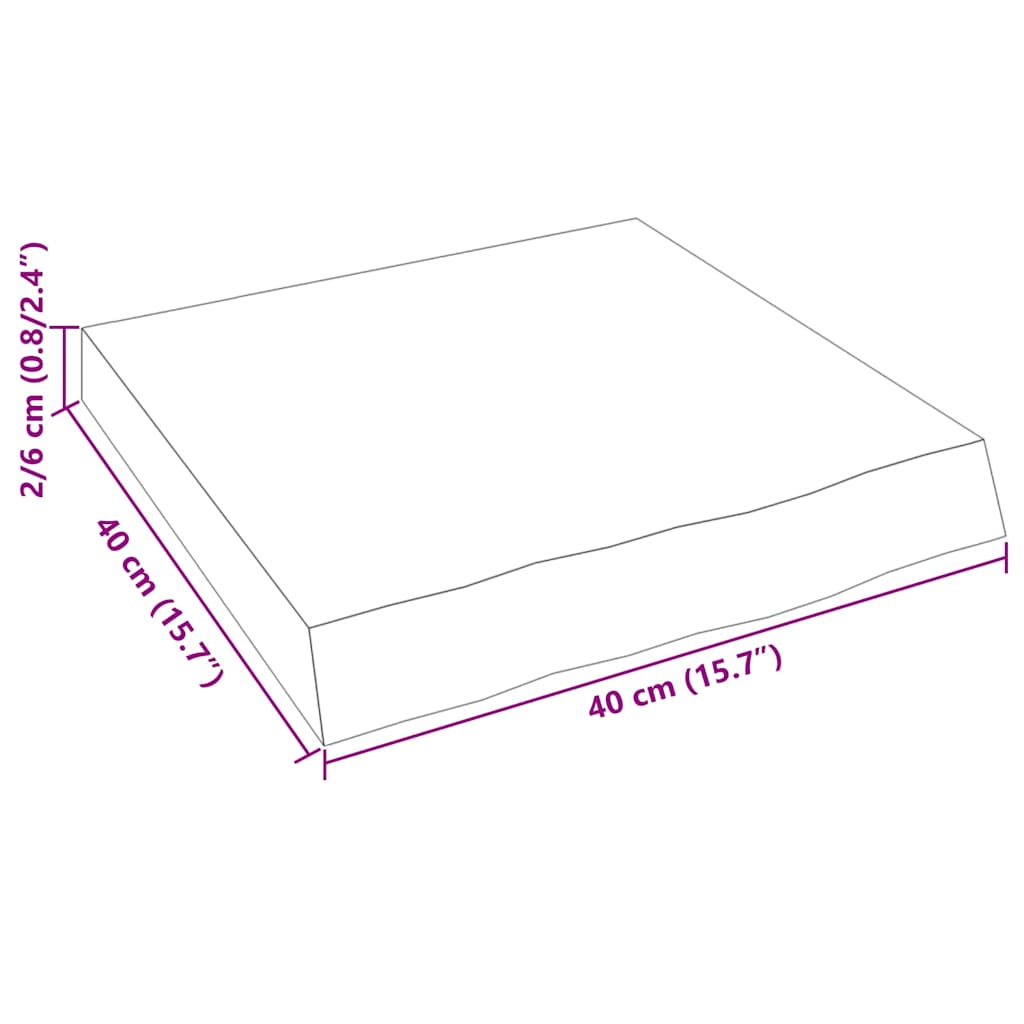 Ripiano a Parete 40x40x(2-6) cm Massello Rovere Non Trattato 363511