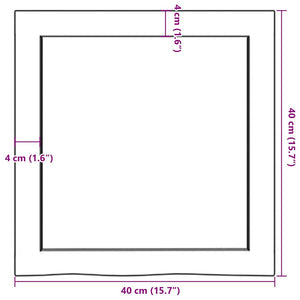 Ripiano a Parete 40x40x(2-6) cm Massello Rovere Non Trattato 363511