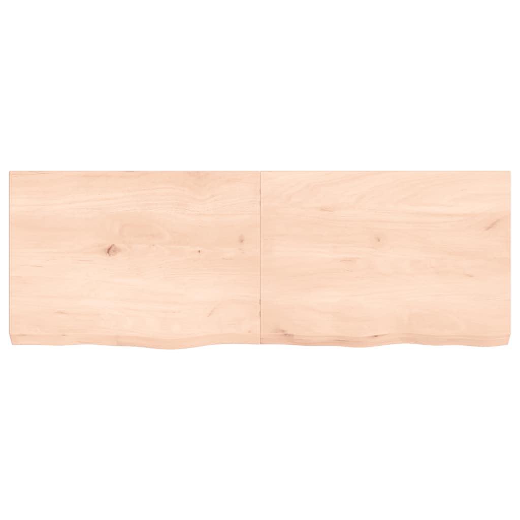 Ripiano a Parete 140x50x(2-6) cm Massello Rovere Non Trattato 363585