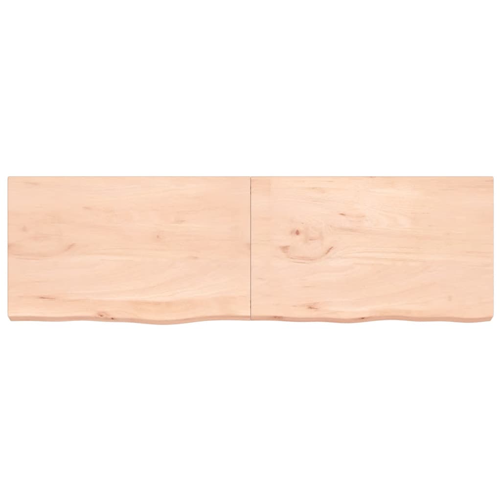 Ripiano a Parete 200x60x(2-6) cm Massello Rovere Non Trattato 363611