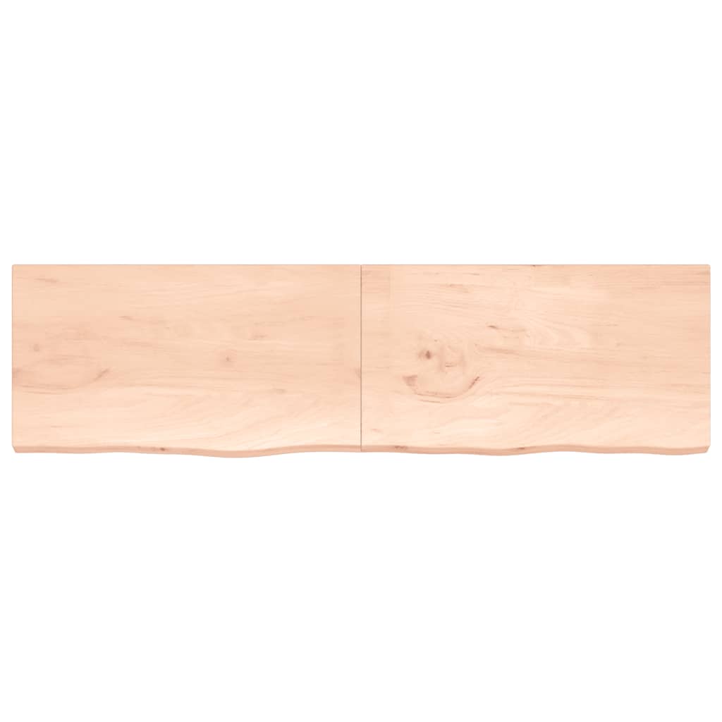 Ripiano a Parete 220x60x(2-4) cm Massello Rovere Non Trattato 363618