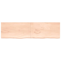 Ripiano a Parete 220x60x(2-4) cm Massello Rovere Non Trattato 363618