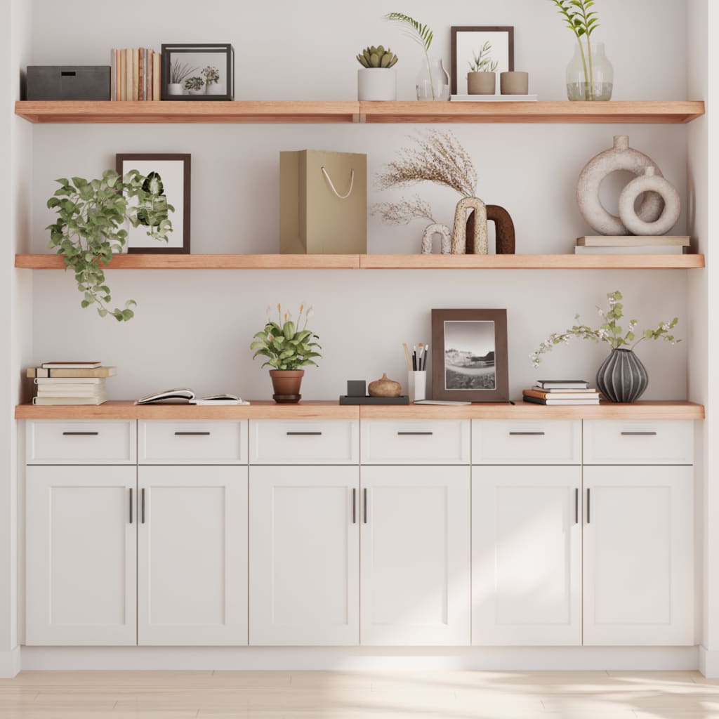 Ripiano Muro Marrone 200x30x(2-4) cm Massello Rovere Trattatocod mxl 71692