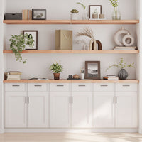 Ripiano Muro Marrone 200x30x(2-4) cm Massello Rovere Trattatocod mxl 71692