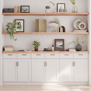 Ripiano Muro Marrone 200x30x(2-4) cm Massello Rovere Trattatocod mxl 71692