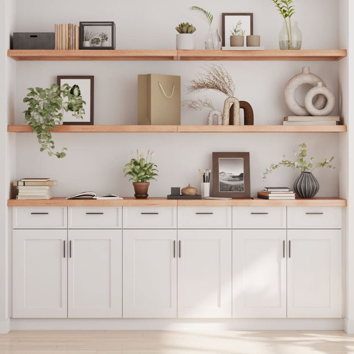 Ripiano Muro Marrone 200x30x(2-4) cm Massello Rovere Trattatocod mxl 71692