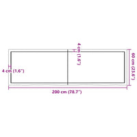 Ripiano Muro Marrone 200x60x(2-4) cm Massello Rovere Trattato 363730