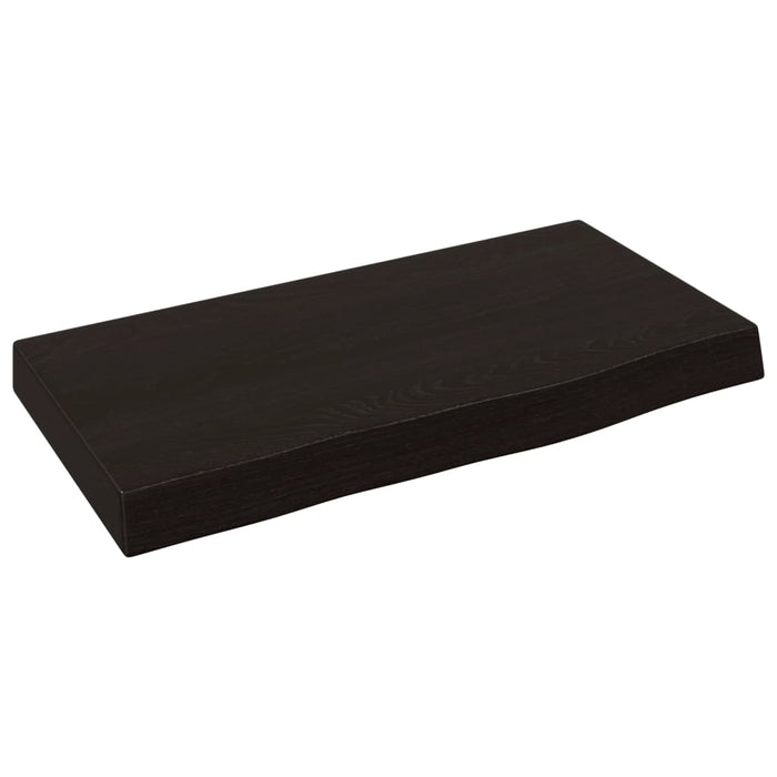 Ripiano Muro Marrone Scuro 40x20x4 cm Massello Rovere Trattato 363744