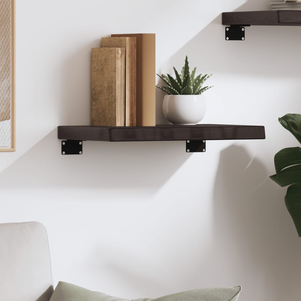 Ripiano Muro Marrone Scuro 40x20x4 cm Massello Rovere Trattatocod mxl 105251