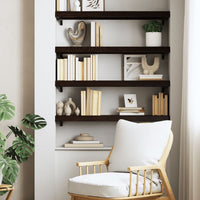 Ripiano Marrone Scuro 80x30x(2-6) cm Massello Rovere Trattato 363784