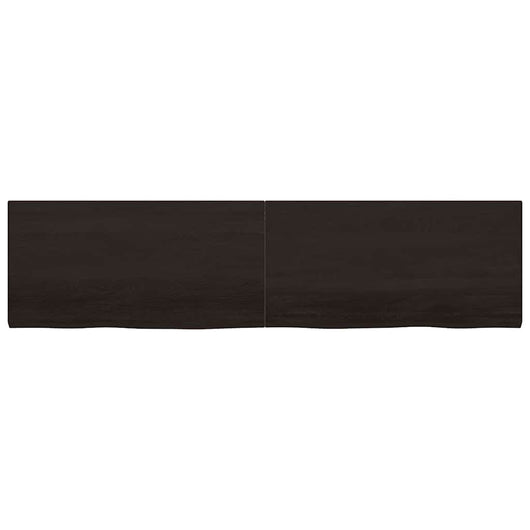 Ripiano Marrone Scuro 200x50x(2-4) cm Massello Rovere Trattato 363848