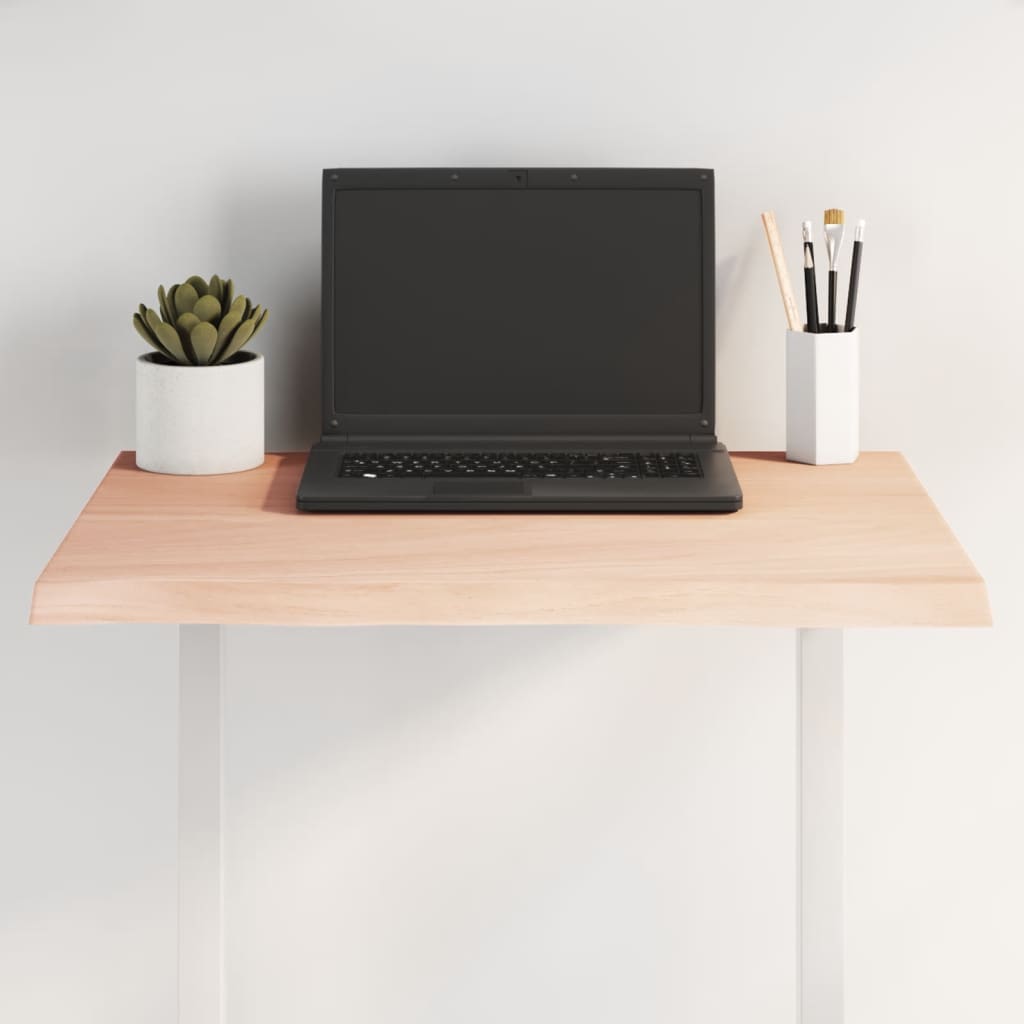 Piano per Tavolo 60x40x2 cm in Rovere Non Trattato Bordi Vivi