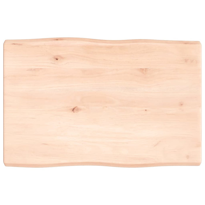 Piano per Tavolo 60x40x(2-4) cm Rovere Non Trattato Bordi Vivi 363864