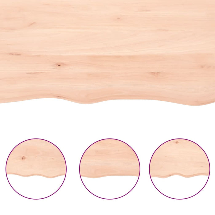 Piano per Tavolo 60x50x(2-4) cm Rovere Non Trattato Bordi Vivi