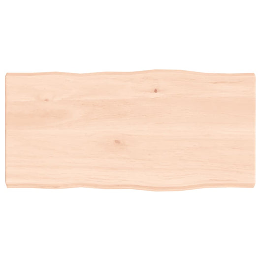 Piano per Tavolo 80x40x(2-4) cm Rovere Non Trattato Bordi Vivi