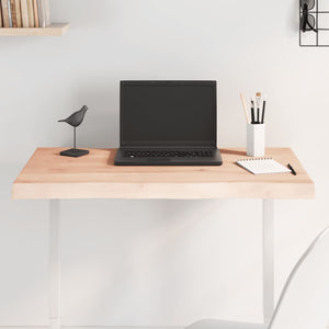 Piano per Tavolo 80x40x(2-4) cm Rovere Non Trattato Bordi Vivi 363873