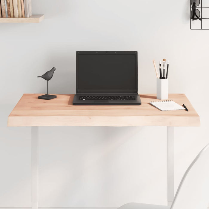 Piano per Tavolo 80x40x(2-6) cm Rovere Non Trattato Bordi Vivi 363874