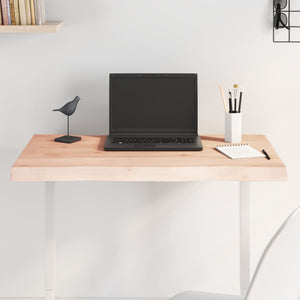 Piano per Tavolo 80x50x(2-4) cm Rovere Non Trattato Bordi Vivi 363876