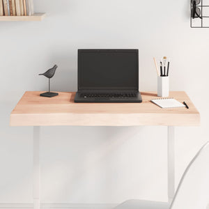 Piano per Tavolo 80x60x(2-6) cm Rovere Non Trattato Bordi Vivicod mxl 104088