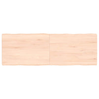 Piano per Tavolo 120x40x(2-4) cm Rovere Non Trattato Bordi Vivi