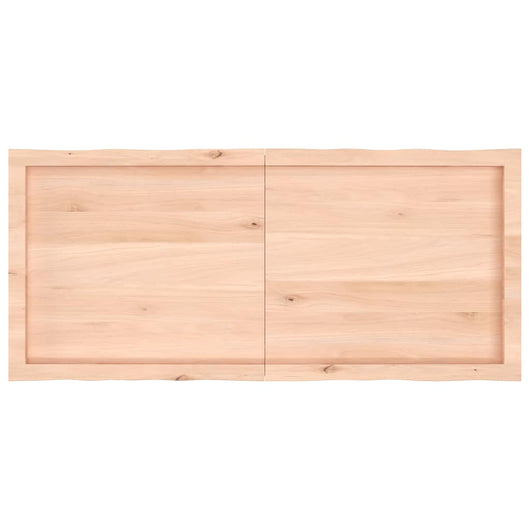 Piano per Tavolo 120x50x(2-6) cm Rovere Non Trattato Bordi Vivi 363893