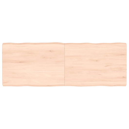 Piano per Tavolo 140x50x(2-6) cm Rovere Non Trattato Bordi Vivi
