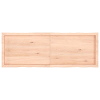 Piano per Tavolo 140x50x(2-6) cm Rovere Non Trattato Bordi Vivi