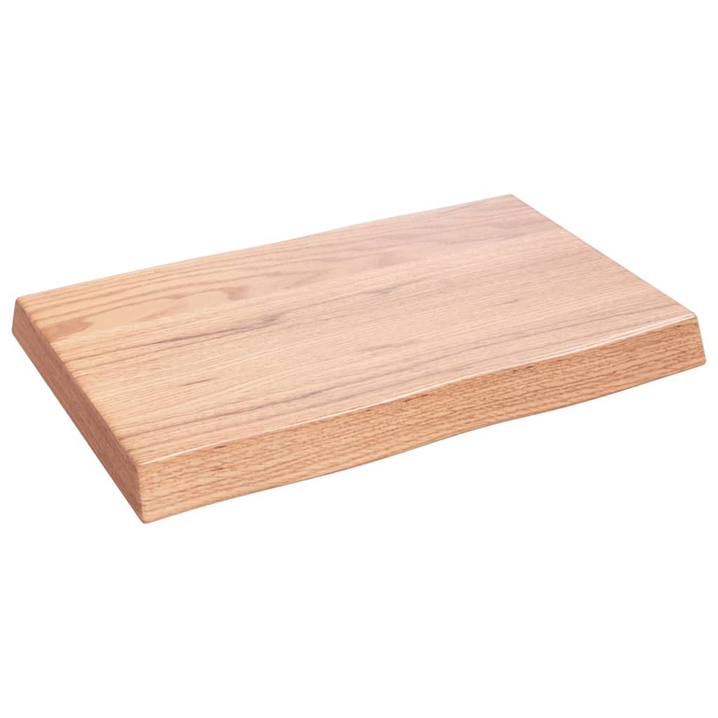 Piano Tavolo Marrone Chiaro 60x40x(2-6) cm Rovere Non Trattato 363931