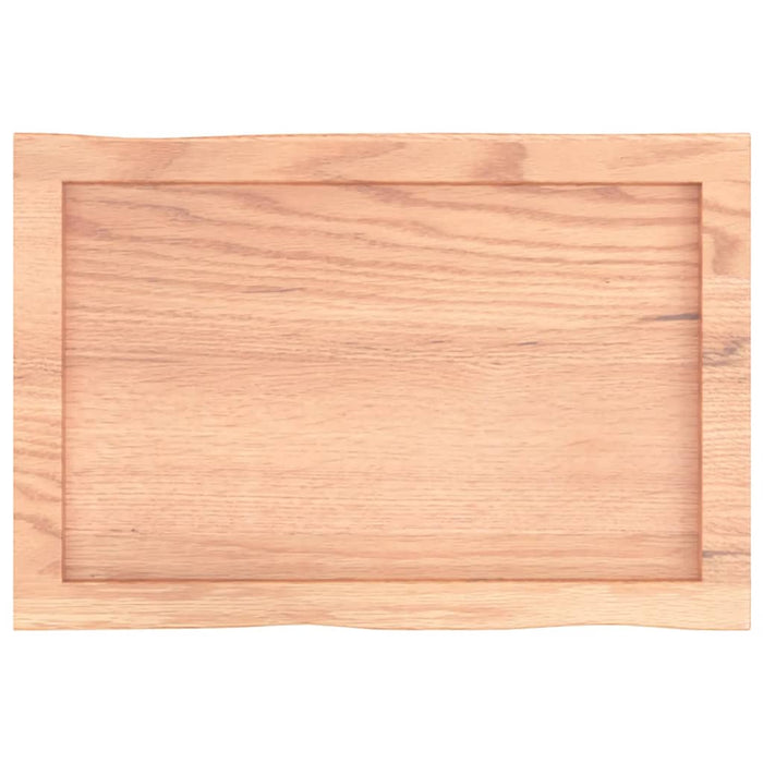 Piano Tavolo Marrone Chiaro 60x40x(2-6) cm Rovere Non Trattato 363931