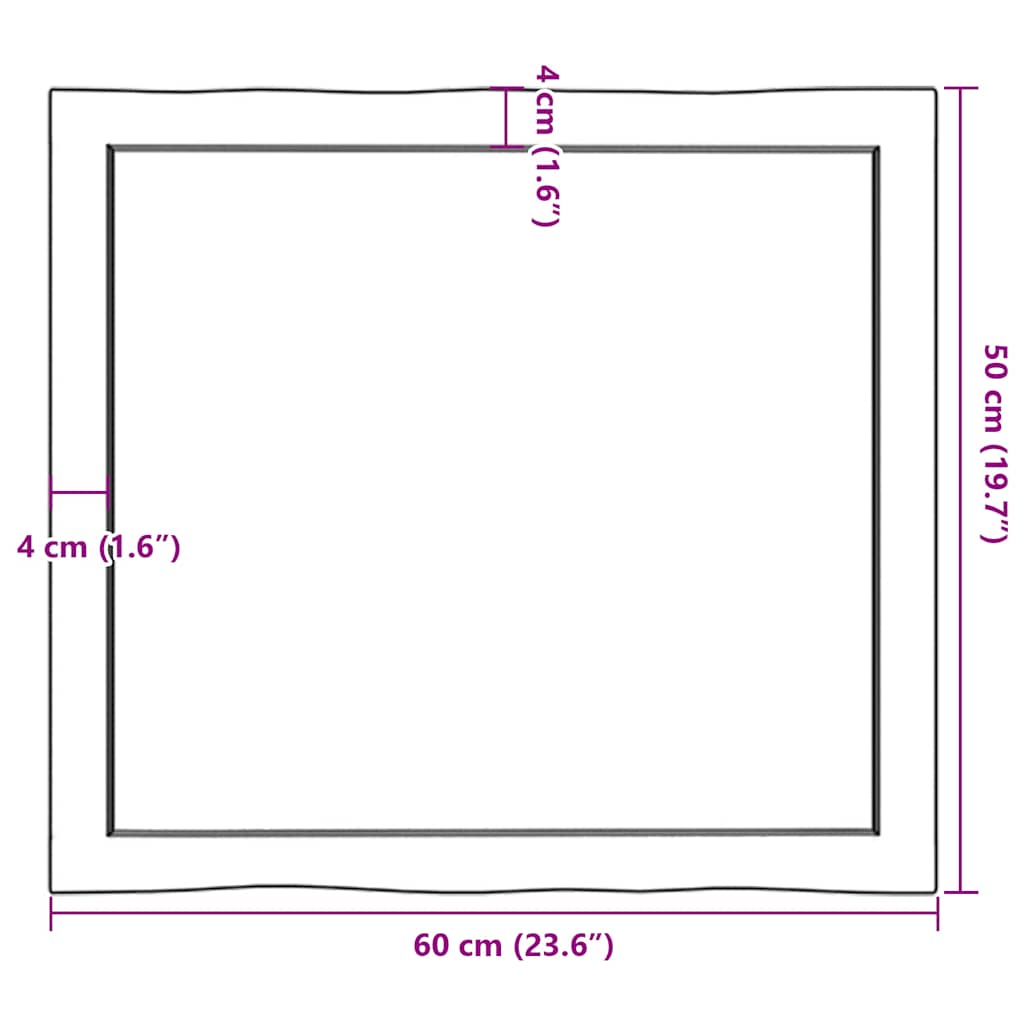 vidaXL Piano Tavolo Marrone Chiaro 60x50x(2-6) cm Rovere Non Trattato
