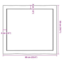 vidaXL Piano Tavolo Marrone Chiaro 60x50x(2-6) cm Rovere Non Trattato